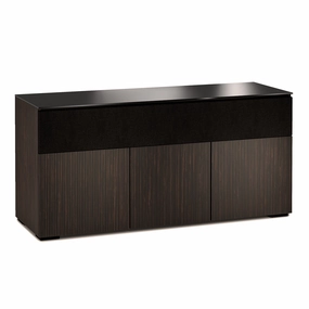 Salamander Designs Chameleon Collection Manhattan 339 Triple Speaker Integrated AV Cabinet (Maro Ebony Doors and Sides, Black Glass Top)