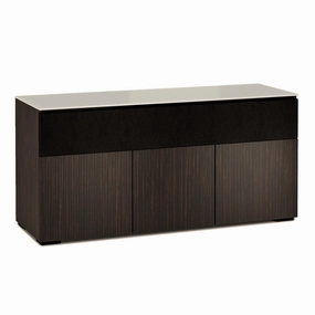 Salamander Designs Chameleon Collection Manhattan 339 Triple Speaker Integrated AV Cabinet (Maro Ebony Doors and Sides, Matte Taupe Glass Top)