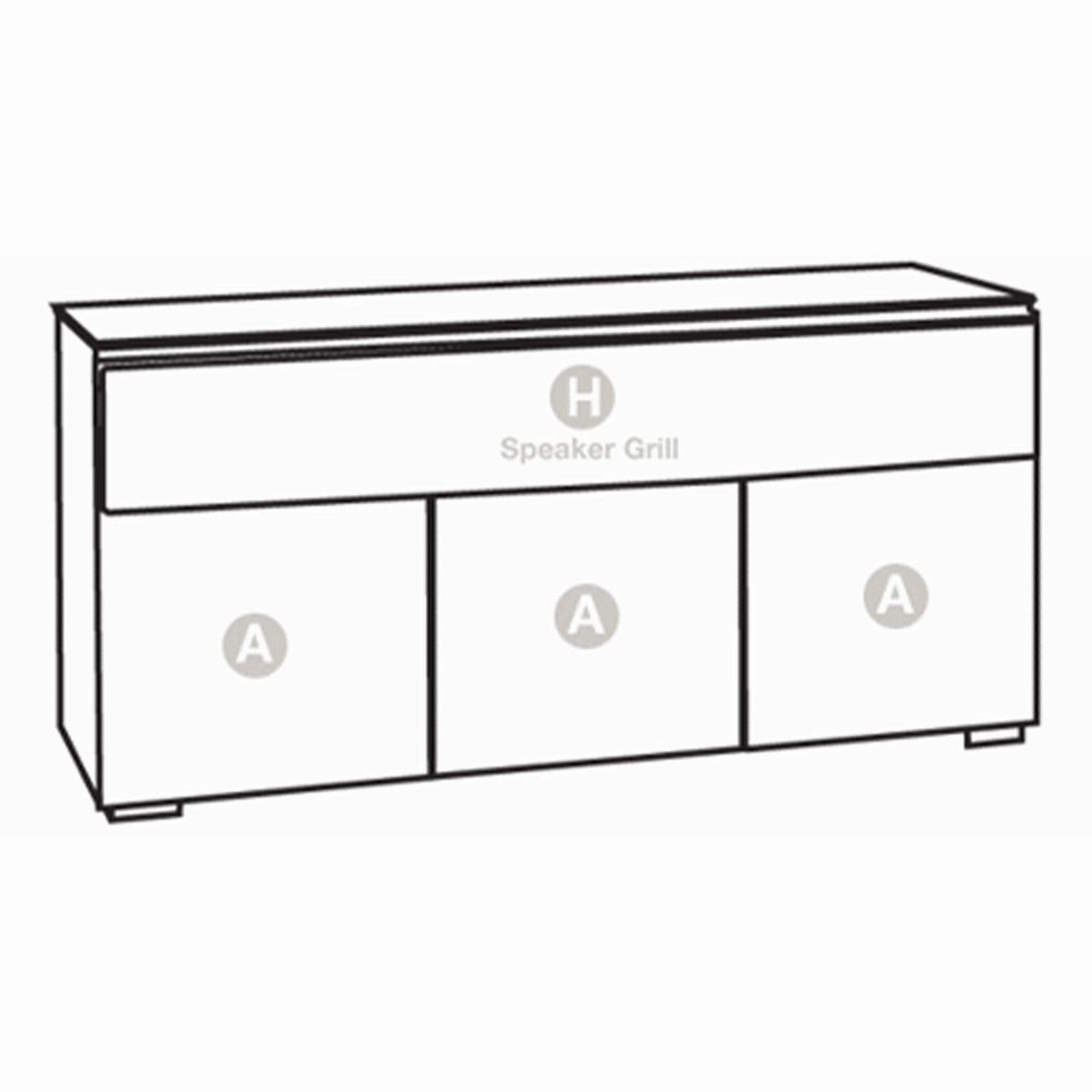 Salamander Designs Chameleon Collection Manhattan 339 Triple Speaker Integrated AV Cabinet (Medium Walnut Doors and Sides, Matte Taupe Glass Top)