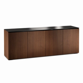 Salamander Designs Chameleon Collection Manhattan 347 Quad AV Cabinet (Medium Walnut Doors and Sides, Black Glass Top) hi-fi vibration control,hi-fi grounded cable,hi-fi stereo input selector