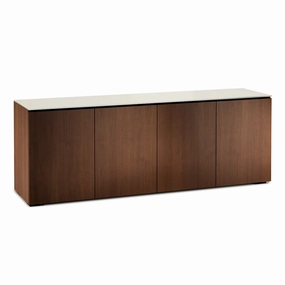 Salamander Designs Chameleon Collection Manhattan 347 Quad AV Cabinet (Medium Walnut Doors and Sides, Matte Taupe Glass Top) hi-fi vibration control,hi-fi grounded cable,hi-fi stereo input selector