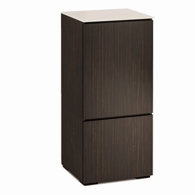Salamander Designs Chameleon Collection Manhattan 517 AV Cabinet (Maro Ebony Doors and Sides, Matte Taupe Glass Top)