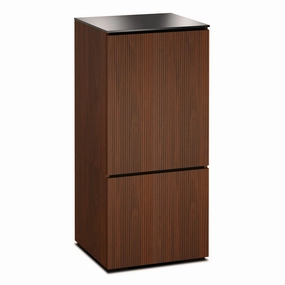 Salamander Designs Chameleon Collection Manhattan 517 AV Cabinet (Medium Walnut Doors and Sides, Black Glass Top)