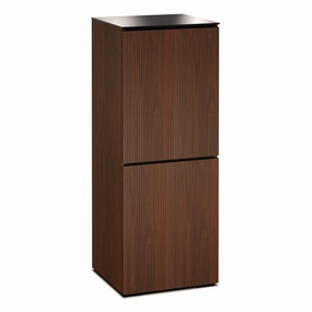 Salamander Designs Chameleon Collection Manhattan 617 AV Cabinet (Medium Walnut Doors and Sides, Black Glass Top)
