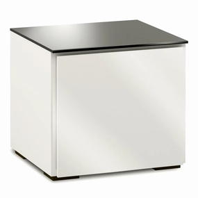 Salamander Designs Chameleon Collection Miami 217 AV Cabinet (High Gloss White with Black Glass Top)