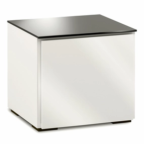 Salamander Designs Chameleon Collection Miami 217 AV Cabinet (High Gloss White with Black Glass Top) hi-fi portable player,hi-fi desktop amplifier,hi-fi isolation stand