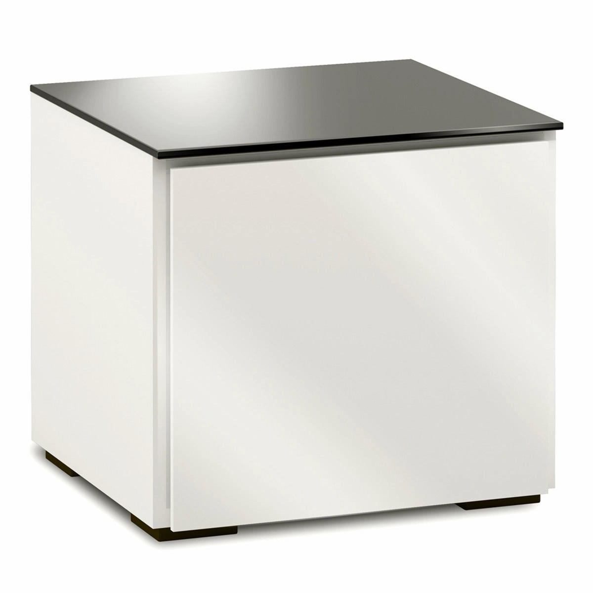 Salamander Designs Chameleon Collection Miami 217 SE Subwoofer Enclosure AV Cabinet (High Gloss White with Black Glass Top)