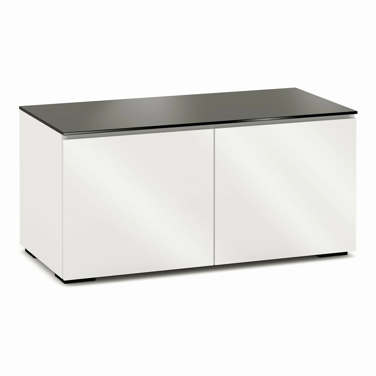 Salamander Designs Chameleon Collection Miami 221 Twin AV Cabinet (High Gloss White with Black Glass Top) hi-fi portable player,hi-fi desktop amplifier,hi-fi isolation stand