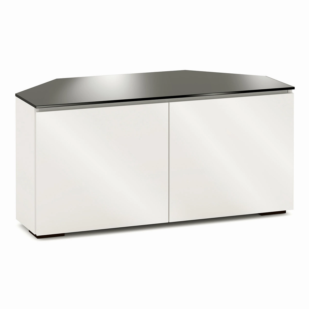 Salamander Designs Chameleon Collection Miami 221 Twin Corner AV Cabinet (High Gloss White with Black Glass Top) hi-fi portable player,hi-fi desktop amplifier,hi-fi isolation stand