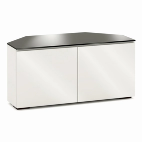 Salamander Designs Chameleon Collection Miami 221 Twin Corner AV Cabinet (High Gloss White with Black Glass Top) hi-fi portable player,hi-fi desktop amplifier,hi-fi isolation stand