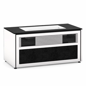Salamander Designs Chameleon Collection Miami 229S Dual Speaker Grill Projector Integrated Cabinet for LG HU85LA Projector (Gloss Warm White)