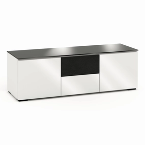 Salamander Designs Chameleon Collection Miami 236 Triple Speaker Integrated Cabinet (High Gloss White with Black Glass Top) hi-fi portable player,hi-fi desktop amplifier,hi-fi isolation stand
