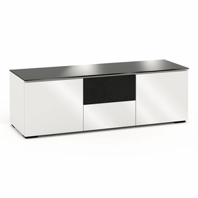 Salamander Designs Chameleon Collection Miami 236 Triple Speaker Integrated Cabinet (High Gloss White with Black Glass Top)