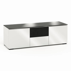 Salamander Designs Chameleon Collection Miami 236 Triple Speaker Integrated Cabinet (High Gloss White with Black Glass Top) hi-fi digital to analog converter,hi-fi lossless streamer,hi-fi Roon-ready device