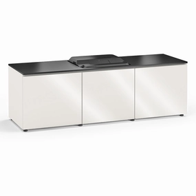 Salamander Designs Chameleon Collection Miami 237 Projector Integrated Cabinet for Epson LS100 Projector (Gloss White)