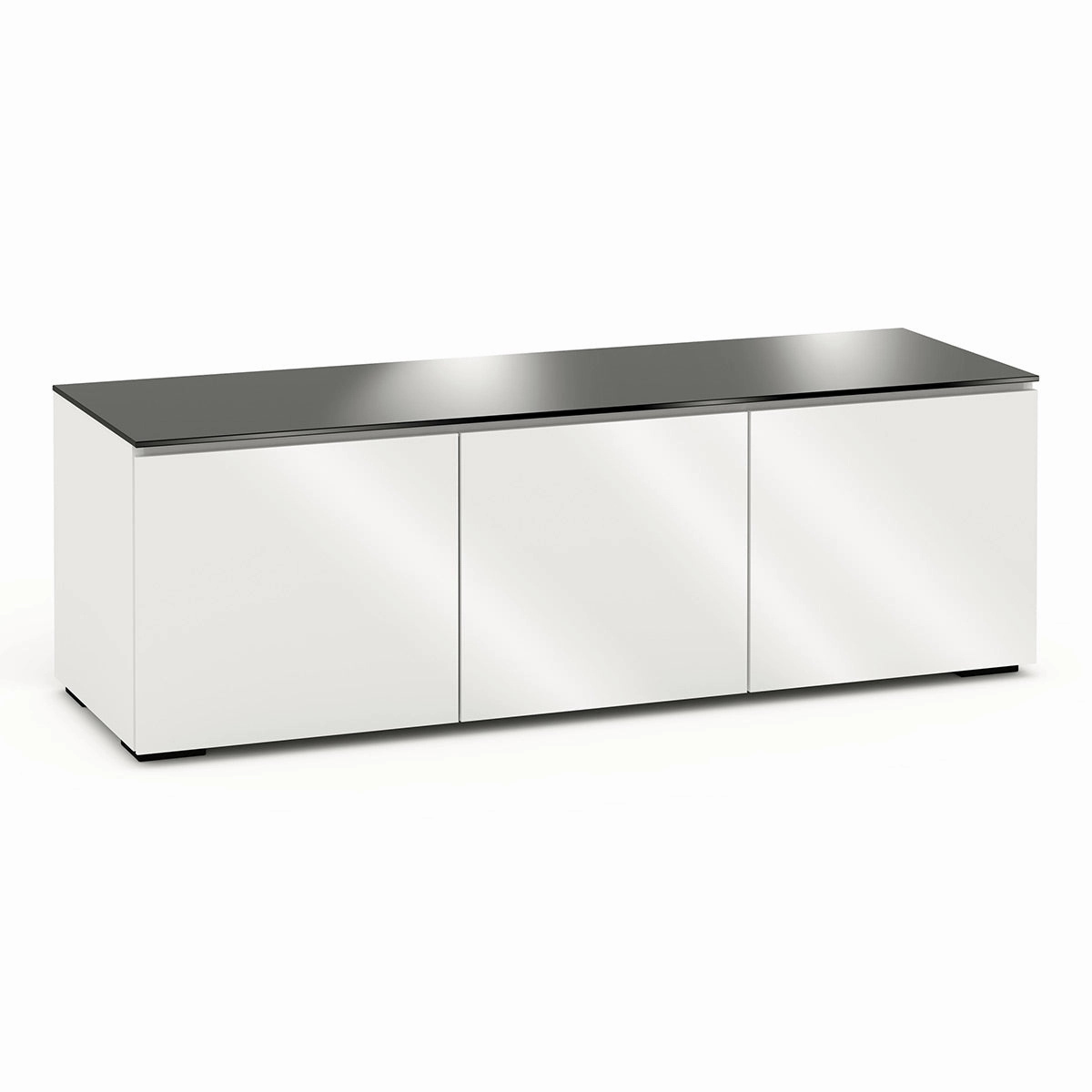 Salamander Designs Chameleon Collection Miami 237 Triple AV Cabinet (High Gloss White with Black Glass Top) hi-fi portable player,hi-fi desktop amplifier,hi-fi isolation stand