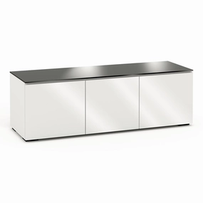 Salamander Designs Chameleon Collection Miami 237 Triple AV Cabinet (High Gloss White with Black Glass Top) hi-fi portable player,hi-fi desktop amplifier,hi-fi isolation stand