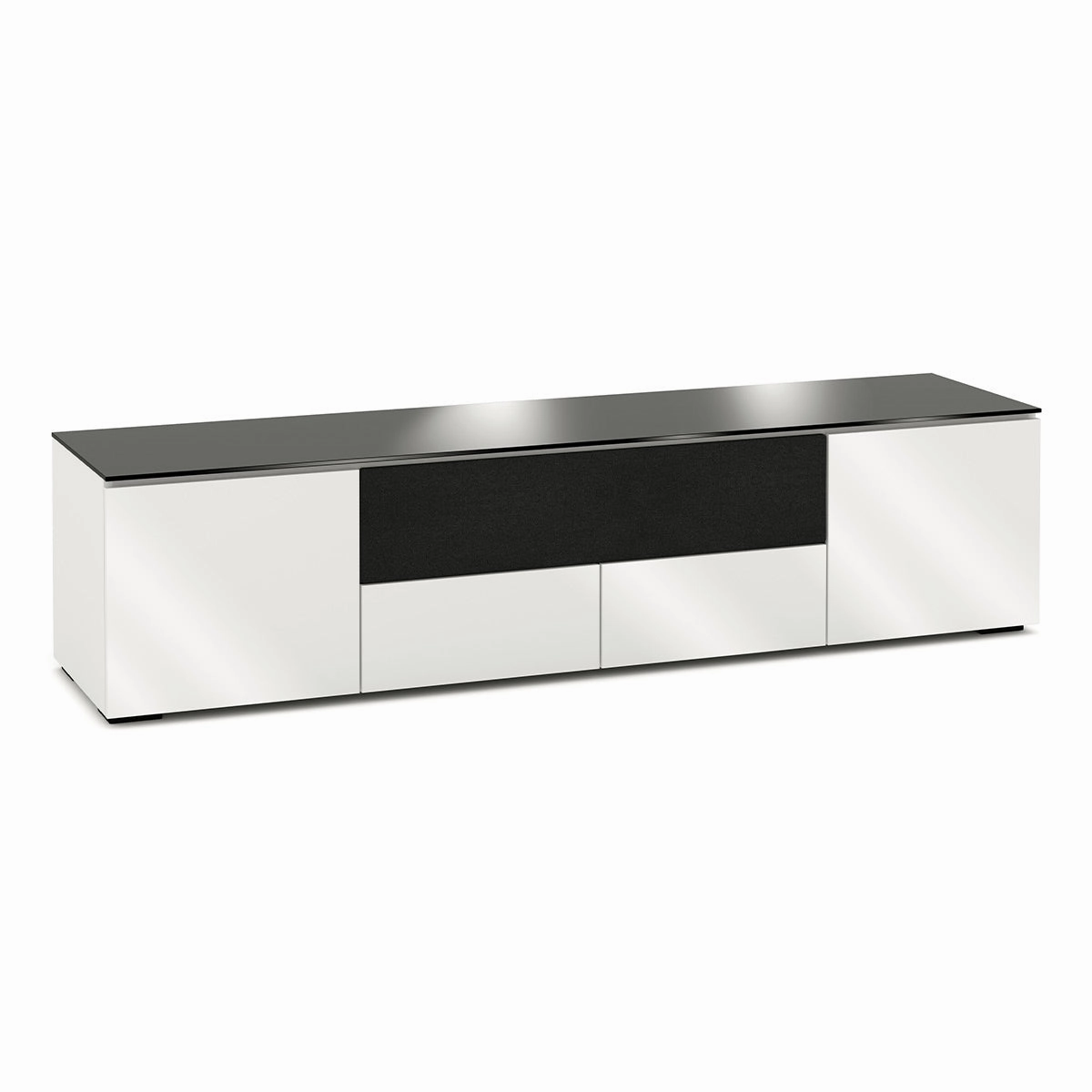 Salamander Designs Chameleon Collection Miami 245 Quad Speaker Integrated Cabinet (High Gloss White with Black Glass Top) hi-fi vibration control,hi-fi grounded cable,hi-fi stereo input selector