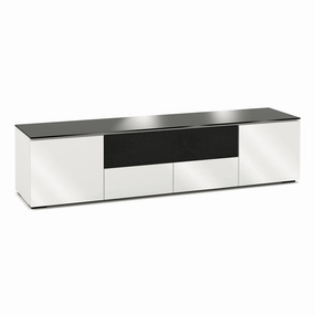 Salamander Designs Chameleon Collection Miami 245 Quad Speaker Integrated Cabinet (High Gloss White with Black Glass Top)