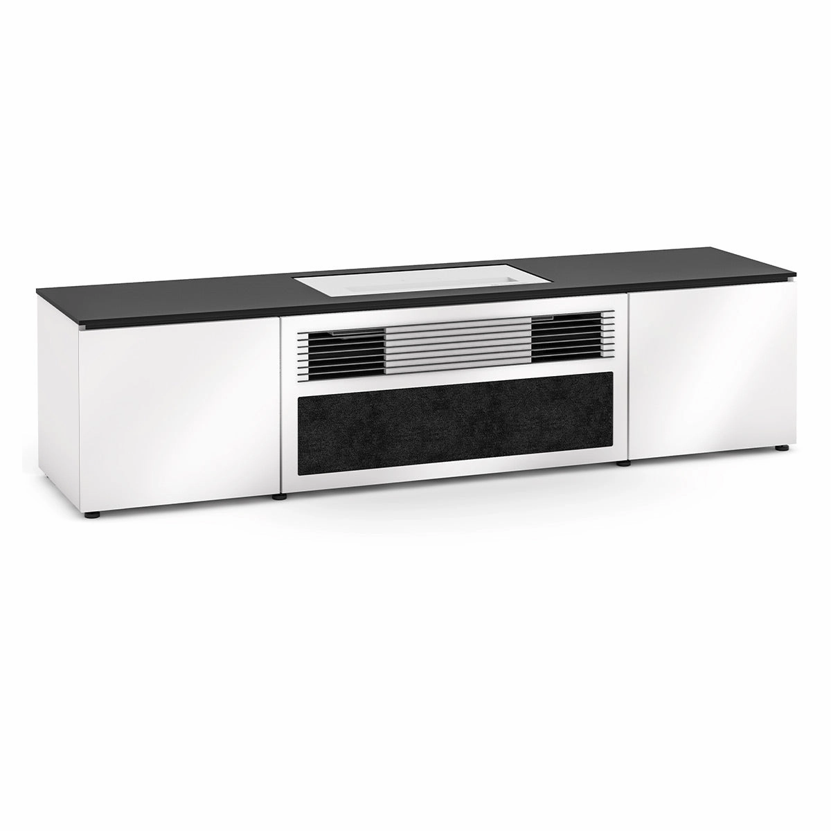 Salamander Designs Chameleon Collection Miami 245S Dual Speaker Grill Projector Integrated Cabinet for LG HU85LA Projector (Gloss Warm White)