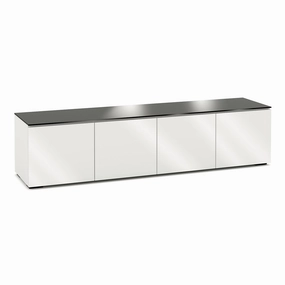 Salamander Designs Chameleon Collection Miami 247 Quad AV Cabinet (High Gloss White with Black Glass Top) hi-fi portable player,hi-fi desktop amplifier,hi-fi isolation stand
