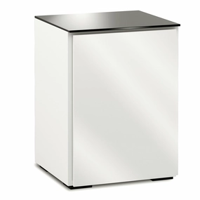 Salamander Designs Chameleon Collection Miami 317 Single AV Cabinet (High Gloss White with Black Glass Top) hi-fi digital to analog converter,hi-fi lossless streamer,hi-fi Roon-ready device