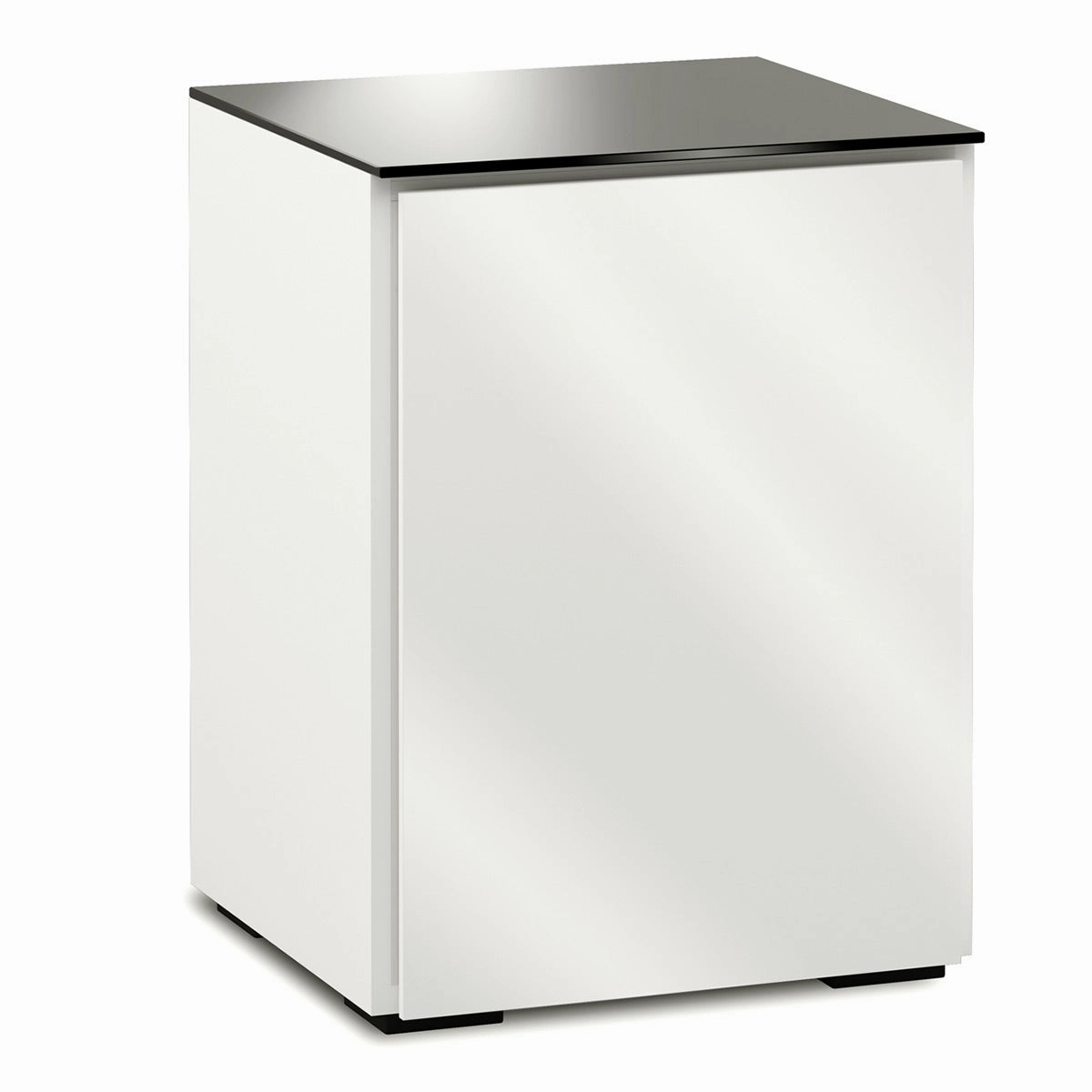 Salamander Designs Chameleon Collection Miami 317 Single AV Cabinet (High Gloss White with Black Glass Top)