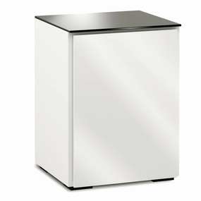 Salamander Designs Chameleon Collection Miami 317 Single AV Cabinet (High Gloss White with Black Glass Top)