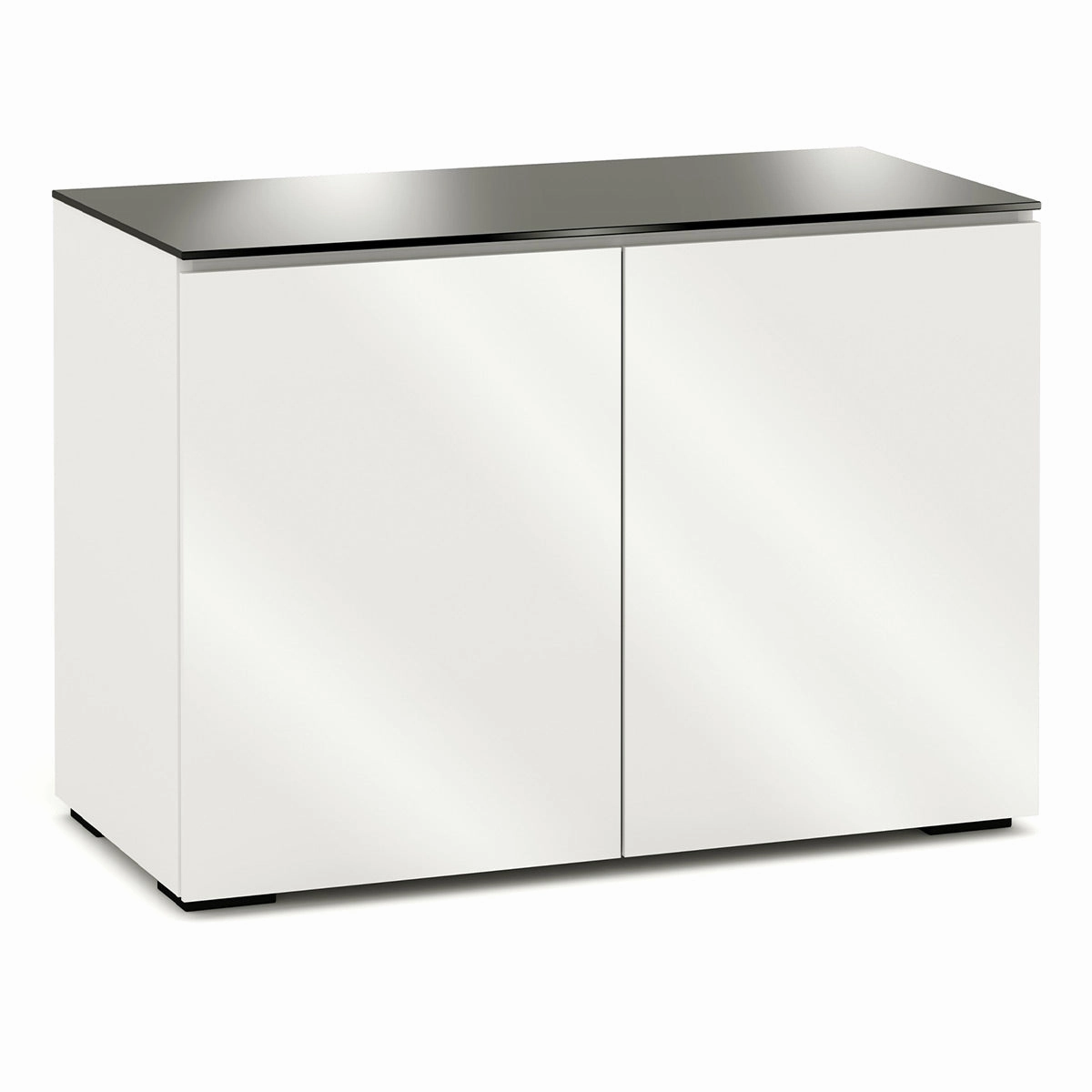 Salamander Designs Chameleon Collection Miami 323 Twin AV Cabinet (High Gloss White with Black Glass Top) hi-fi portable player,hi-fi desktop amplifier,hi-fi isolation stand