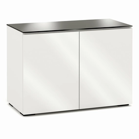Salamander Designs Chameleon Collection Miami 323 Twin AV Cabinet (High Gloss White with Black Glass Top) hi-fi portable player,hi-fi desktop amplifier,hi-fi isolation stand