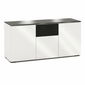 Salamander Designs Chameleon Collection Miami 336 Triple Speaker Integrated Cabinet (High Gloss White with Black Glass Top) hi-fi portable player,hi-fi desktop amplifier,hi-fi isolation stand
