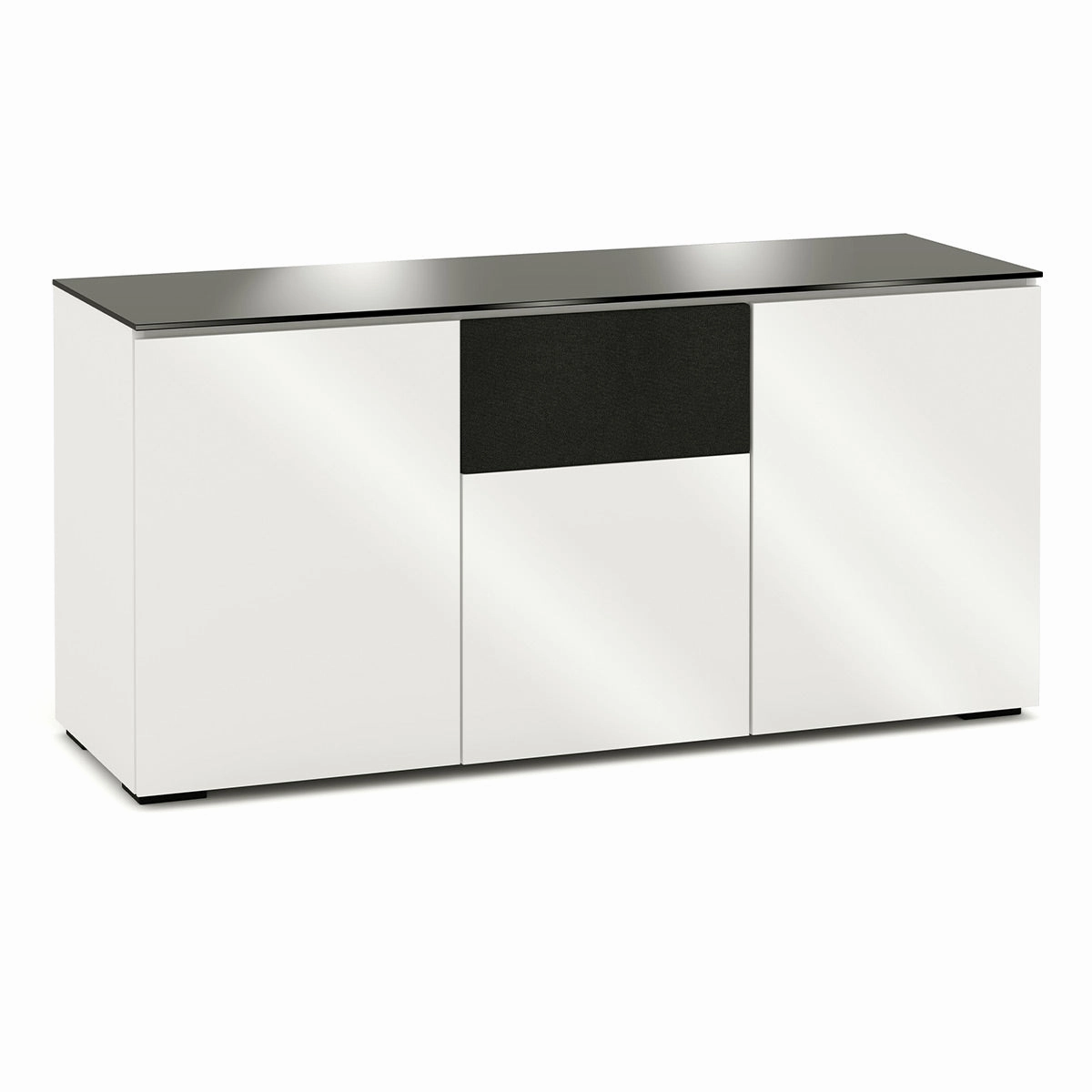 Salamander Designs Chameleon Collection Miami 336 Triple Speaker Integrated Cabinet (High Gloss White with Black Glass Top) hi-fi digital to analog converter,hi-fi lossless streamer,hi-fi Roon-ready device