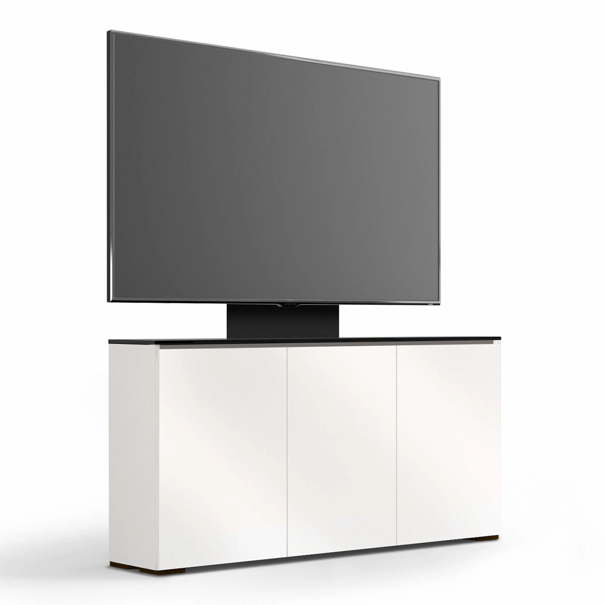 Salamander Designs Chameleon Collection Miami 337 Triple AV Cabinet (High Gloss White with Black Glass Top)