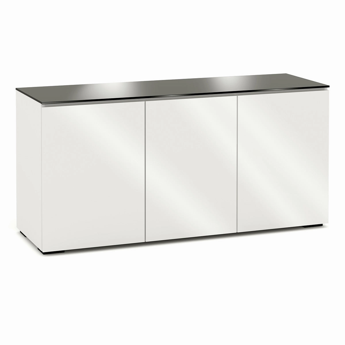 Salamander Designs Chameleon Collection Miami 337 Triple AV Cabinet (High Gloss White with Black Glass Top) hi-fi portable player,hi-fi desktop amplifier,hi-fi isolation stand