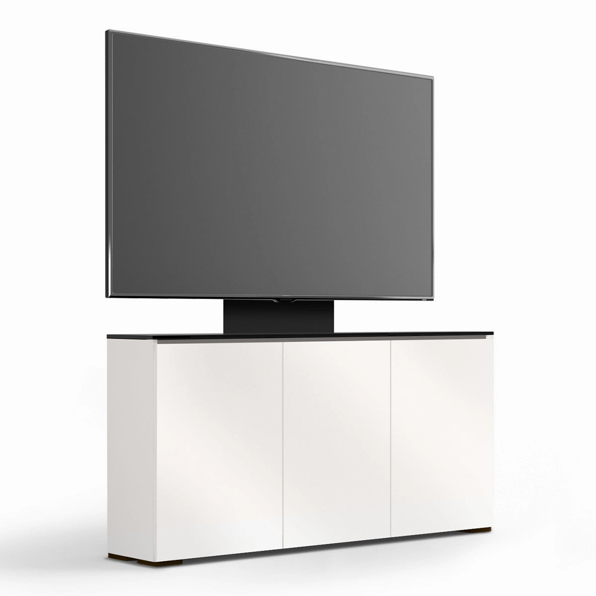 Salamander Designs Chameleon Collection Miami 337 Triple AV Cabinet (High Gloss White with Black Glass Top)