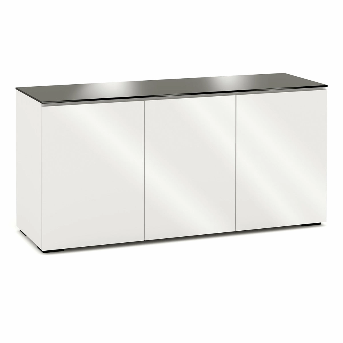 Salamander Designs Chameleon Collection Miami 337 Triple AV Cabinet (High Gloss White with Black Glass Top) hi-fi digital to analog converter,hi-fi lossless streamer,hi-fi Roon-ready device