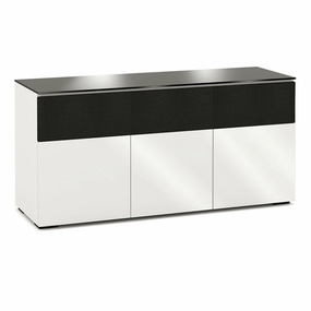 Salamander Designs Chameleon Collection Miami 339 Speaker Integrated Cabinet (Gloss White with Black Glass Top) hi-fi portable player,hi-fi desktop amplifier,hi-fi isolation stand