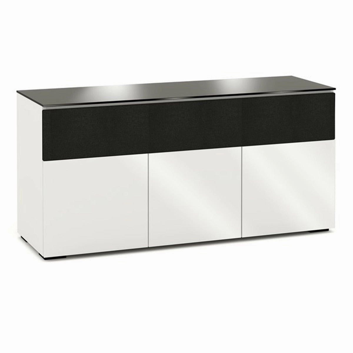 Salamander Designs Chameleon Collection Miami 339 Speaker Integrated Cabinet (Gloss White with Black Glass Top)