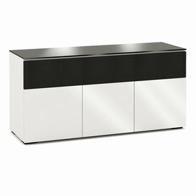 Salamander Designs Chameleon Collection Miami 339 Speaker Integrated Cabinet (Gloss White with Black Glass Top) hi-fi digital to analog converter,hi-fi lossless streamer,hi-fi Roon-ready device