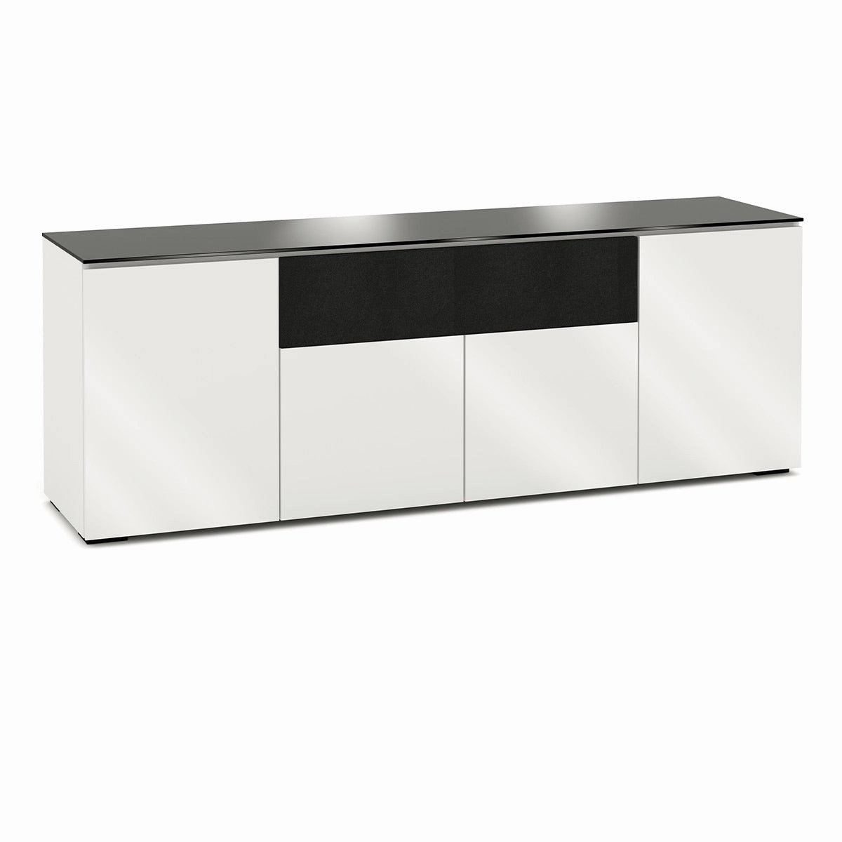 Salamander Designs Chameleon Collection Miami 345 Quad Speaker Integrated Cabinet (High Gloss White with Black Glass Top) hi-fi digital to analog converter,hi-fi lossless streamer,hi-fi Roon-ready device