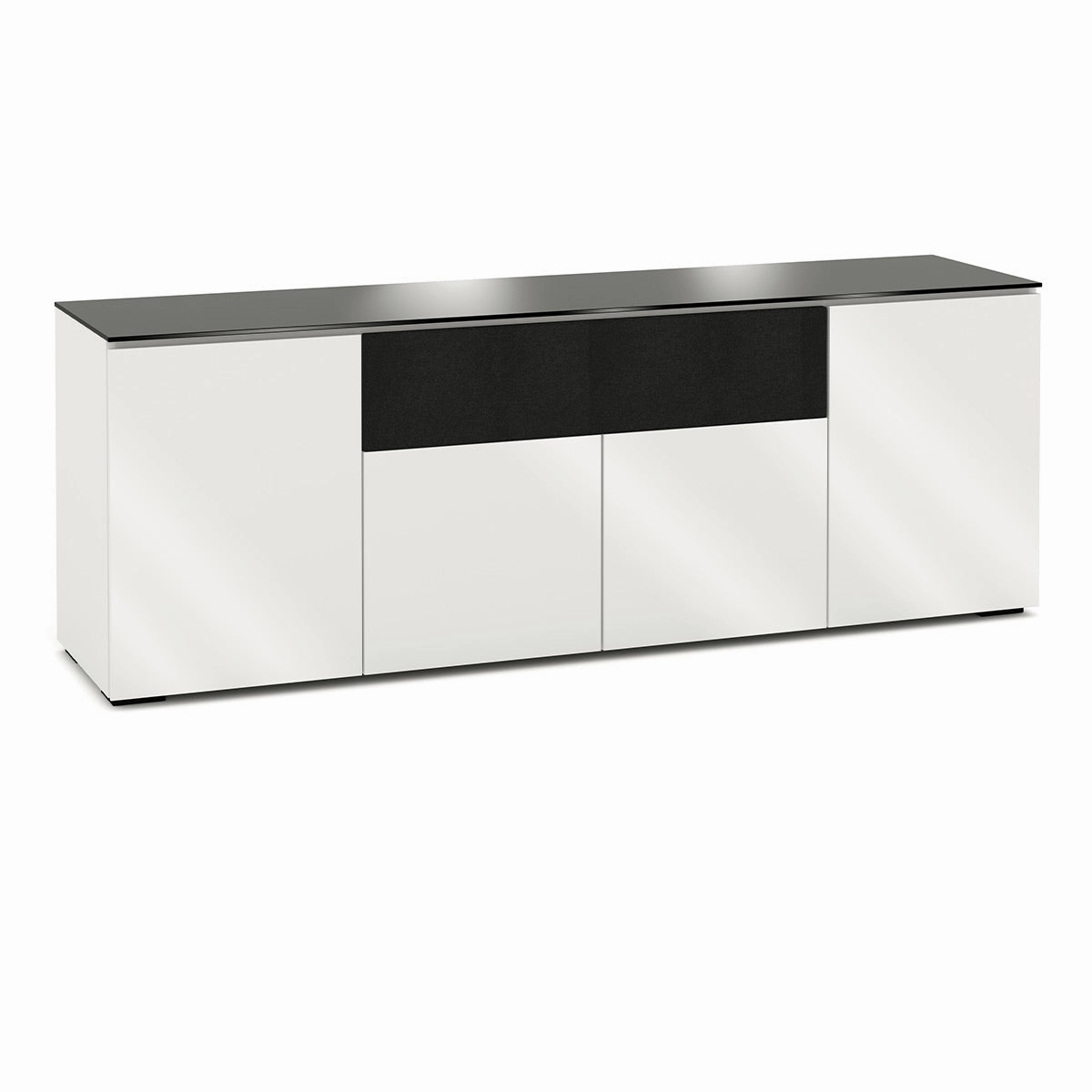 Salamander Designs Chameleon Collection Miami 345 Quad Speaker Integrated Cabinet (High Gloss White with Black Glass Top) hi-fi portable player,hi-fi desktop amplifier,hi-fi isolation stand