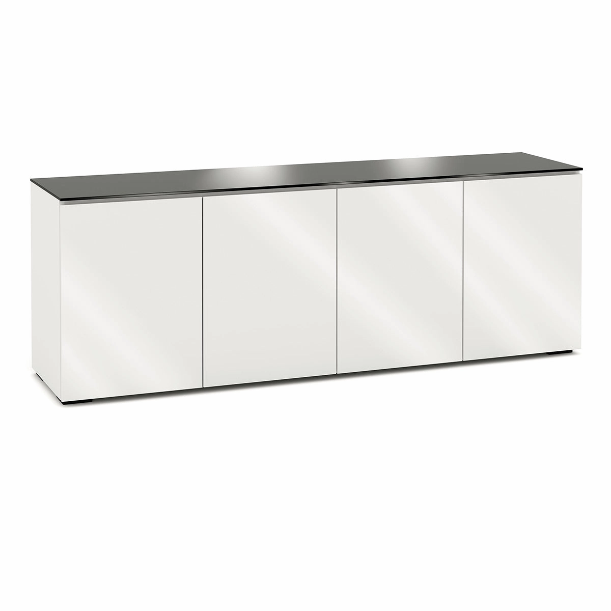 Salamander Designs Chameleon Collection Miami 347 Quad AV Cabinet (High Gloss White with Black Glass Top) hi-fi portable player,hi-fi desktop amplifier,hi-fi isolation stand