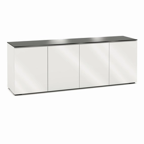 Salamander Designs Chameleon Collection Miami 347 Quad AV Cabinet (High Gloss White with Black Glass Top) hi-fi portable player,hi-fi desktop amplifier,hi-fi isolation stand