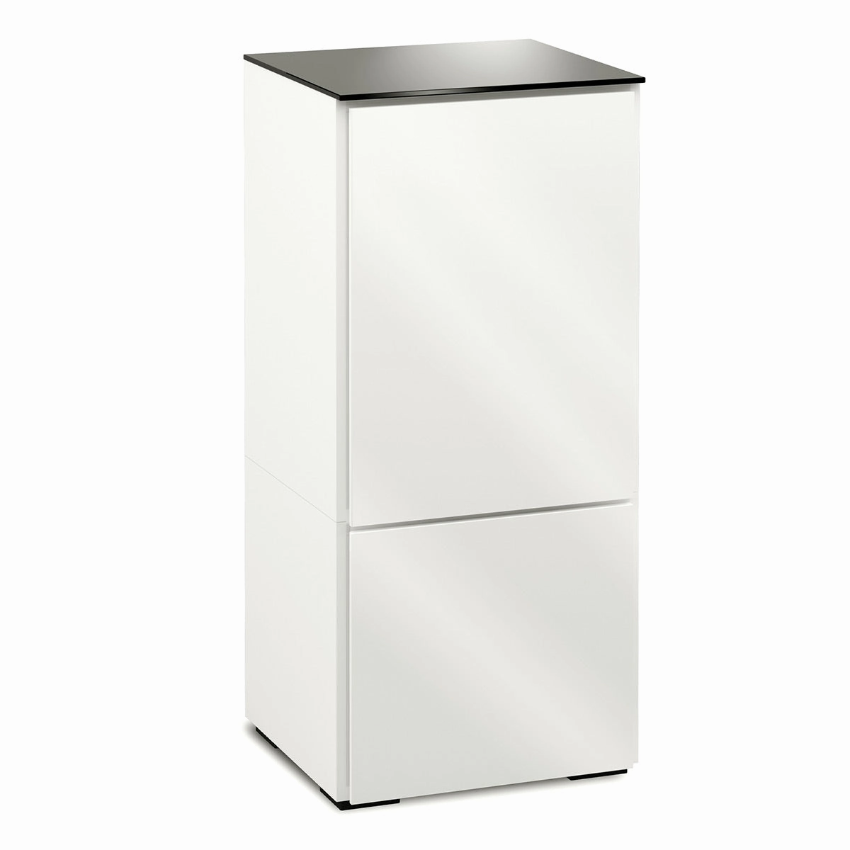 Salamander Designs Chameleon Collection Miami 517 Single AV Cabinet (High Gloss White with Black Glass Top) hi-fi digital to analog converter,hi-fi lossless streamer,hi-fi Roon-ready device