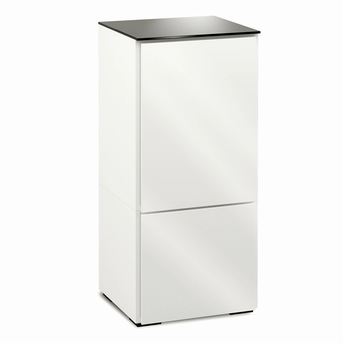 Salamander Designs Chameleon Collection Miami 517 Single AV Cabinet (High Gloss White with Black Glass Top) hi-fi portable player,hi-fi desktop amplifier,hi-fi isolation stand