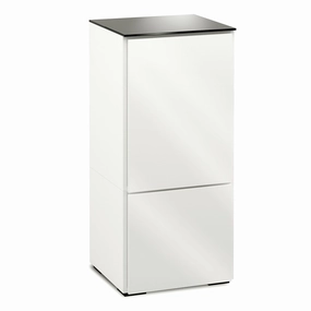 Salamander Designs Chameleon Collection Miami 517 Single AV Cabinet (High Gloss White with Black Glass Top)