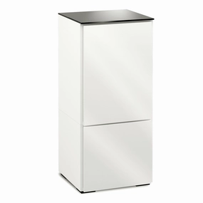 Salamander Designs Chameleon Collection Miami 517 Single AV Cabinet (High Gloss White with Black Glass Top) hi-fi portable player,hi-fi desktop amplifier,hi-fi isolation stand