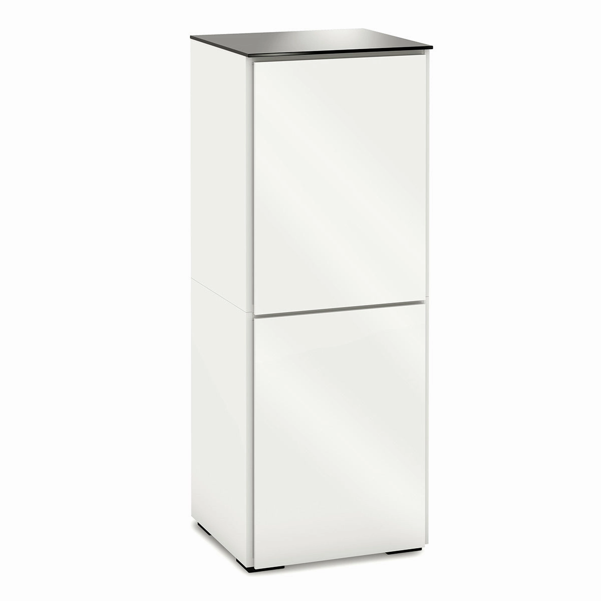 Salamander Designs Chameleon Collection Miami 617 Single AV Cabinet (High Gloss White with Black Glass Top) hi-fi portable player,hi-fi desktop amplifier,hi-fi isolation stand