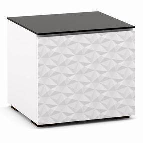 Salamander Designs Chameleon Collection Milan 217 AV Cabinet (Geometric White with Black Glass Top) hi-fi portable player,hi-fi desktop amplifier,hi-fi isolation stand