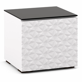 Salamander Designs Chameleon Collection Milan 217 SE Subwoofer Enclosure AV Cabinet (Geometric White with Black Glass Top)
